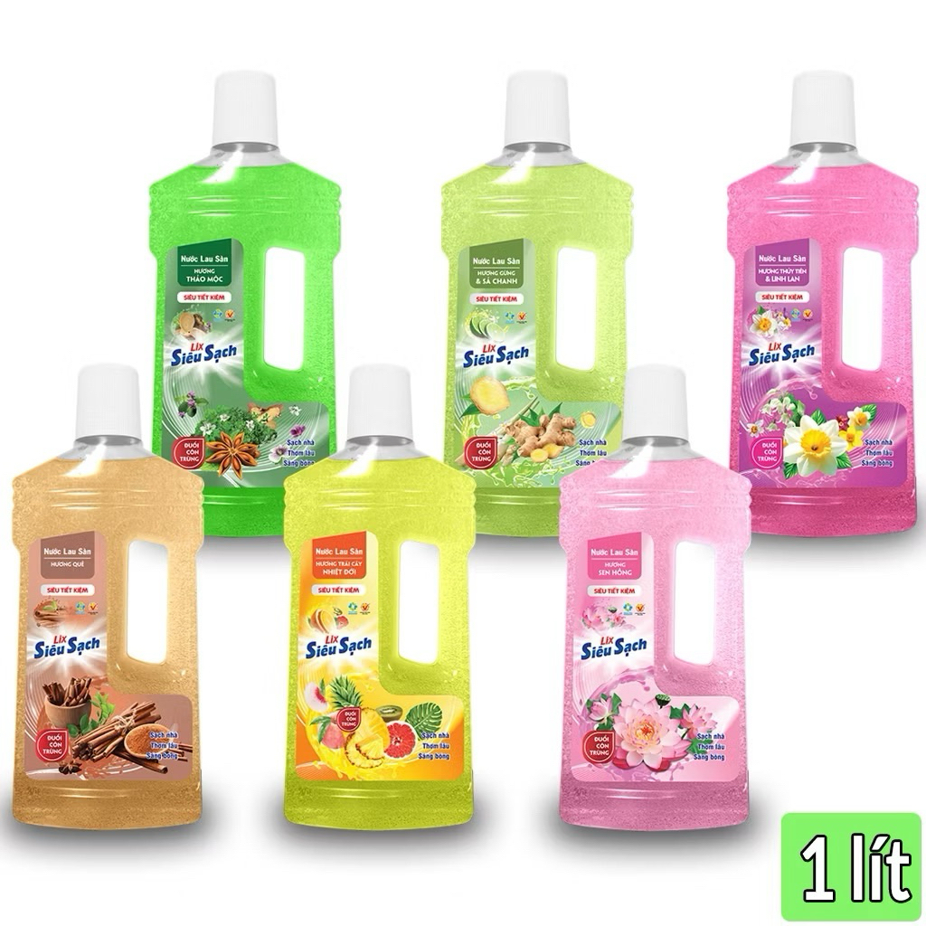 Nước Lau Sàn LIX Hương LiLy Hoa Hồng/Nắng Hạ 1L - Lixco Việt Nam