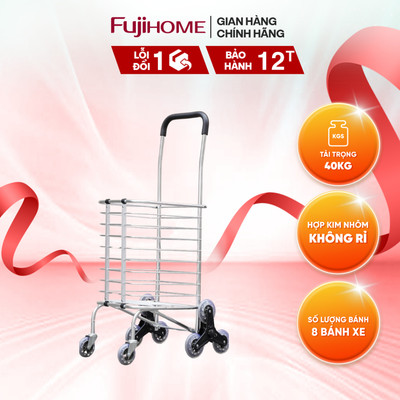 Xe Kéo Đi Chợ Leo Cầu Thang Fujihome SC-260NEW4 –8 Bánh Siêu Êm, Gấp Gọn, Chịu Tải Tốt,Dễ Điều Khiển