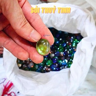 Sỏi thủy tinh trang trí bể cá mini