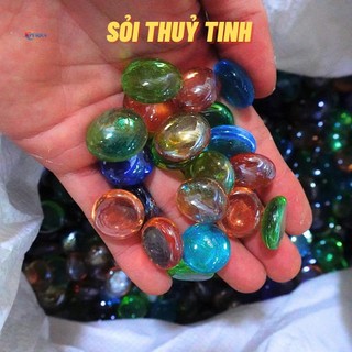 Sỏi thủy tinh trang trí bể cá mini