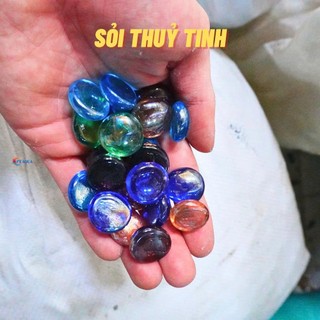 Sỏi thủy tinh trang trí bể cá mini