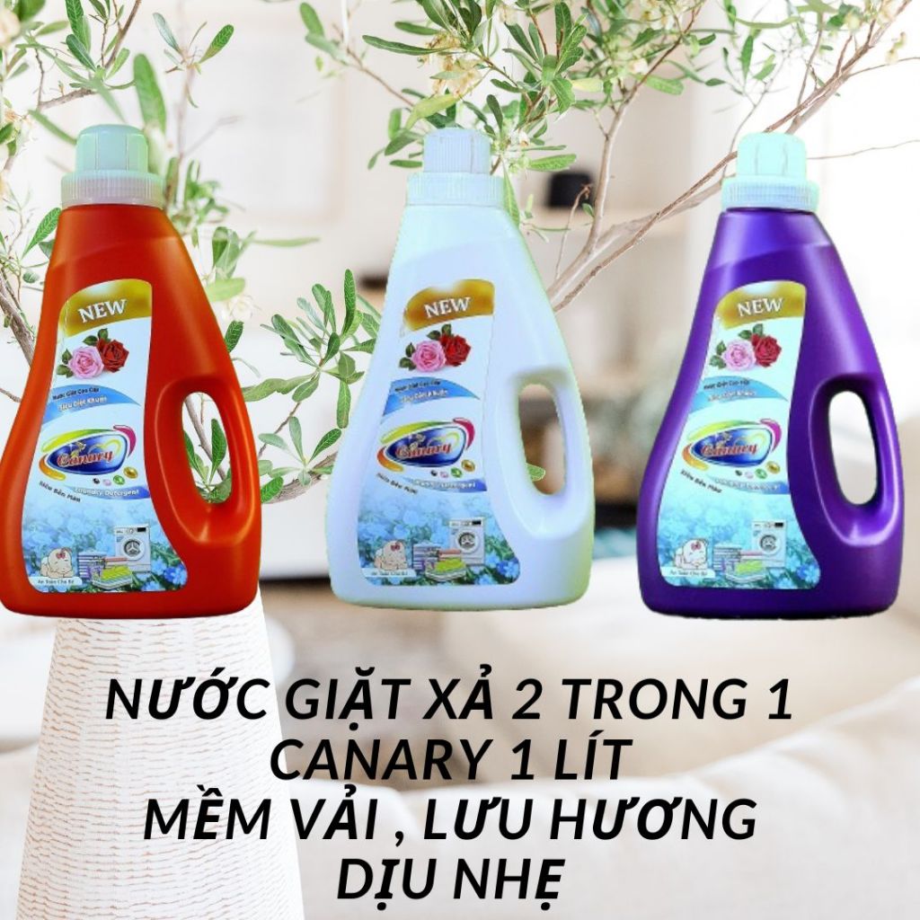 [MỚI] Nước GIẶT XẢ cao cấp 2 trong 1 CANARY 1 LÍT (1000ML )-siêu bền màu, hương hoa dịu nhẹ,thích hợ