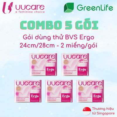 Combo 5 gói Băng vệ sinh UUCare Ergo (2 miếng dùng thử)