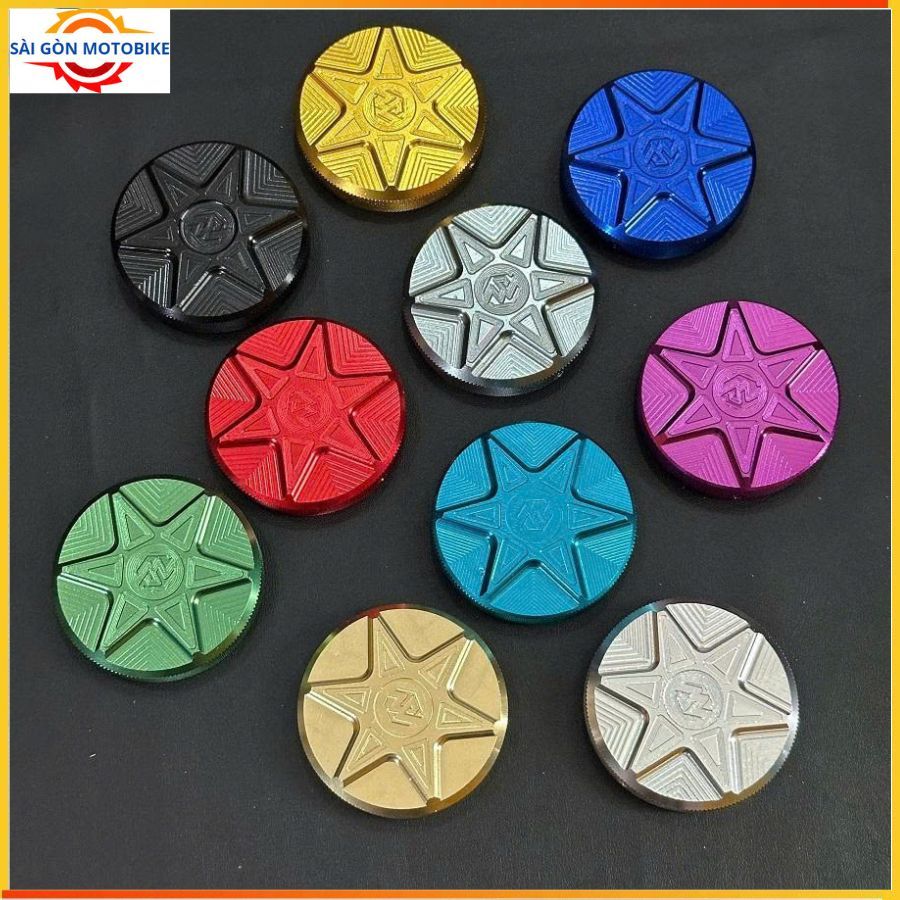 Nắp Bình Xăng Thương Hiệu NVN ( Mẫu Ngôi Sao ) CNC Nguyên Khối