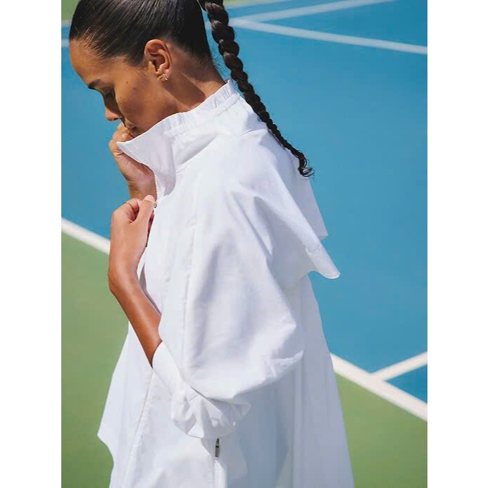 ATHLETA ÁO TAY DÀI CỔ KIỂU WHITE SIZE S (240826045)