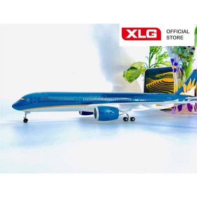 Mô Hình Máy Bay Việt Nam VNA Airbus A350 (47cm) – Có Đèn LED & Bánh Xe Chuyển Động