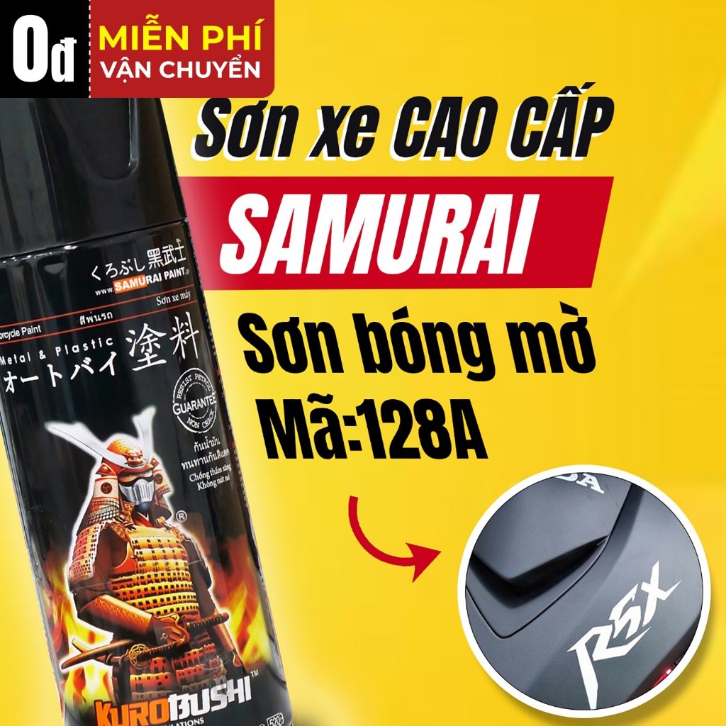 Sơn samurai bóng mờ 128A cao cấp dành cho xe máy
