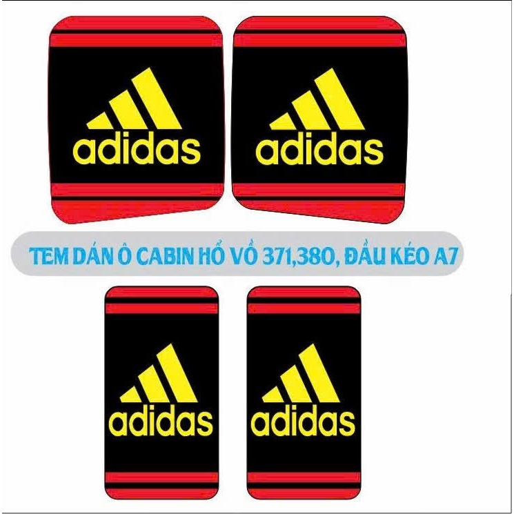 Bộ Tem decal dán ô cabin xe hổ vồ a7, hổ vồ 371-380 (sl 2 tem dán 2 bên)