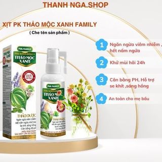  Dung Dịch Xịt Phụ Khoa Thảo Mộc Xanh Family 100ML Loại Bỏ Viêm Nhiễm Nấm Ngứa Huyết Trắng Bên Trong 