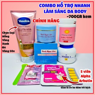   9 hãng  Combo Bạch Ngọc Liên Vaseline 10X 3c3 hồng trắng da toàn thân không bết rít 