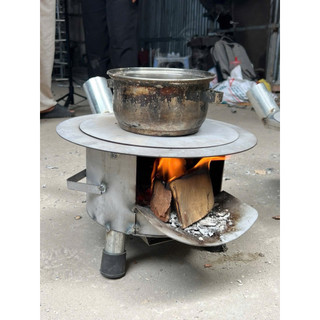 Bếp củi thông minh có ống thoát khói/ chống đen nồi/ có khay hơng than, đủ kích thước 35-40-50 cm