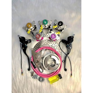 [Tặng dầu] Combo phanh đĩa sau heo cá mập CNC folamdo kèm tay phanh bình dầu liền gắn mọi dòng xe phụ tùng xe điện