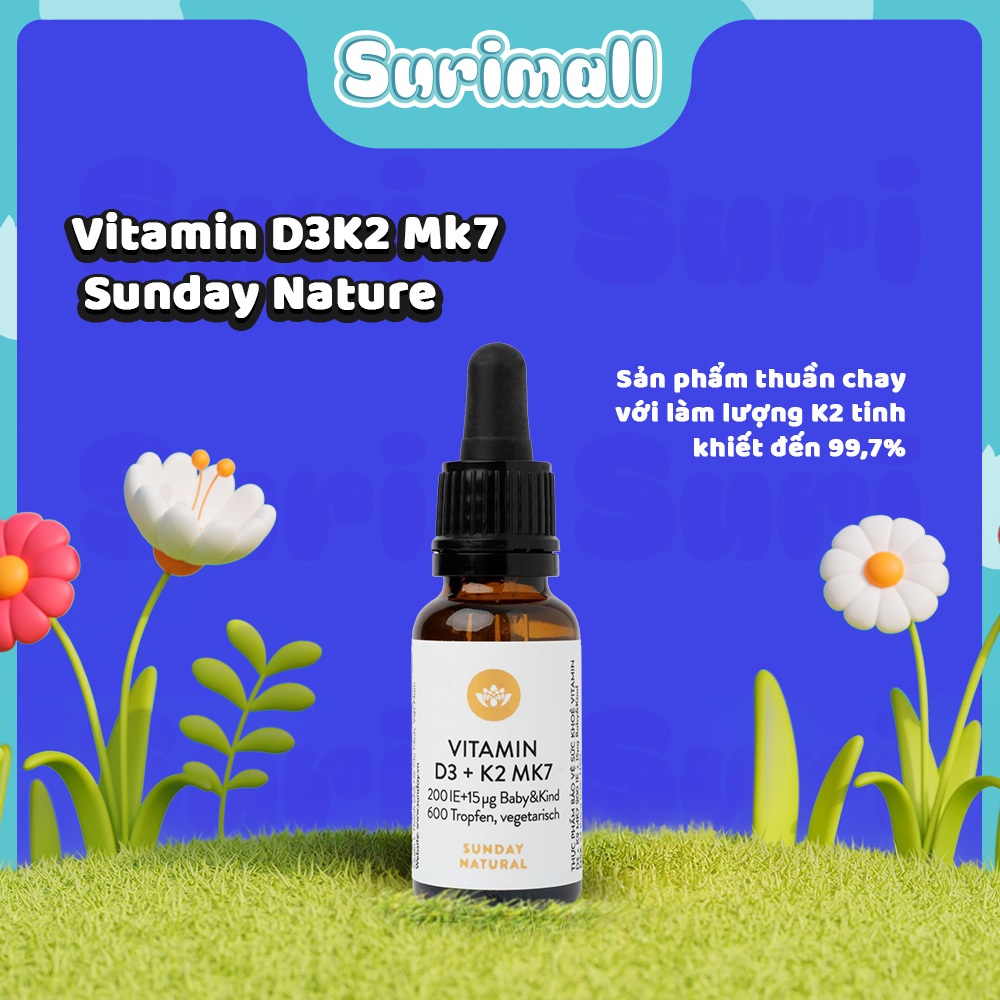 Vitamin D3 K2 Mk7 Sunday Natural 20ml Đức