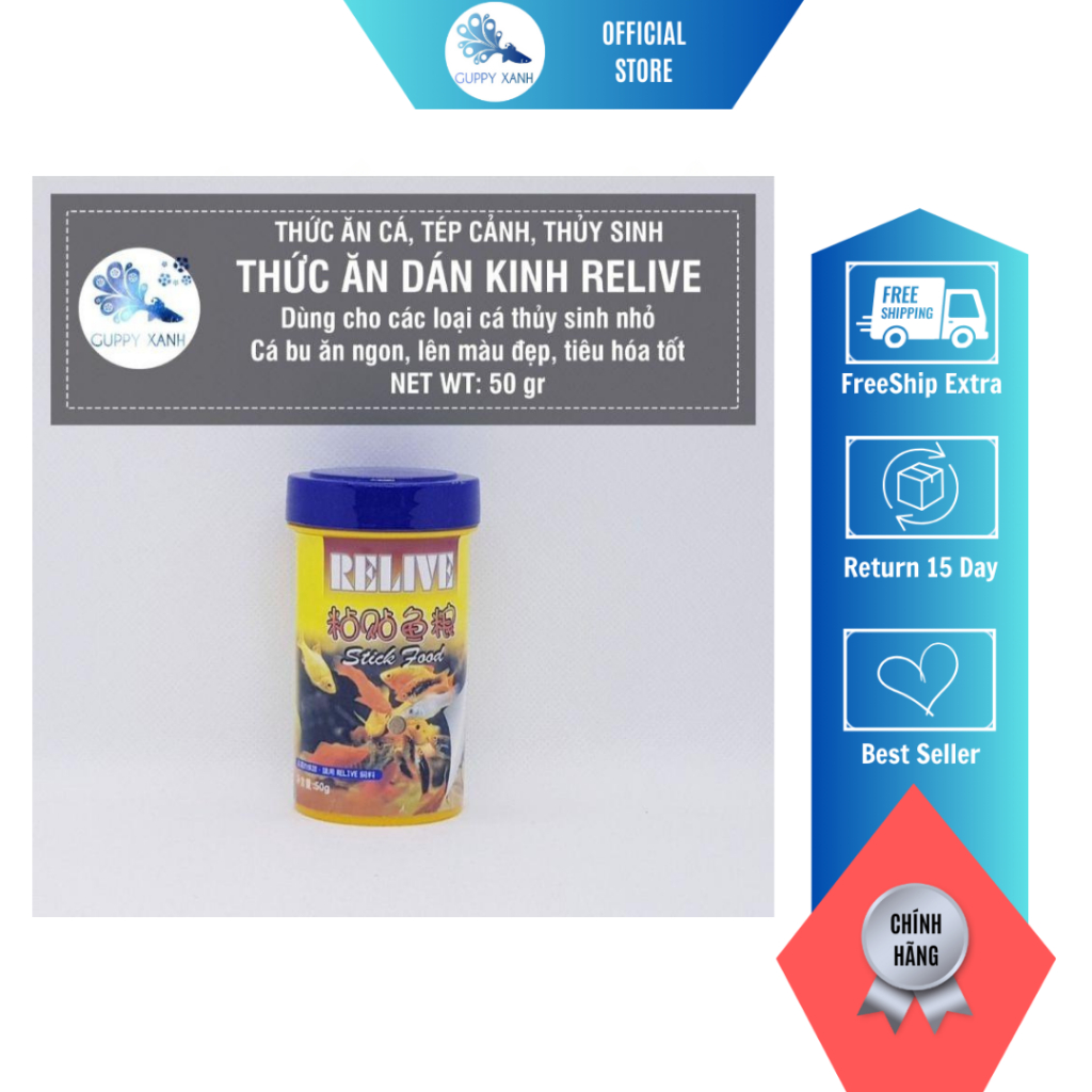 THỨC ĂN DÁN CHO CÁ RELIVE HỦ 50G