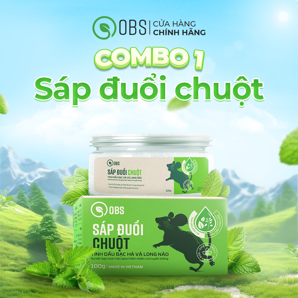 Sáp Đuổi Chuột OBS, Sáp Đuổi Côn Trùng Thành Phần Tự Nhiên  An Toàn Cho Mọi Gia Đình Dạng Lỏng 100g