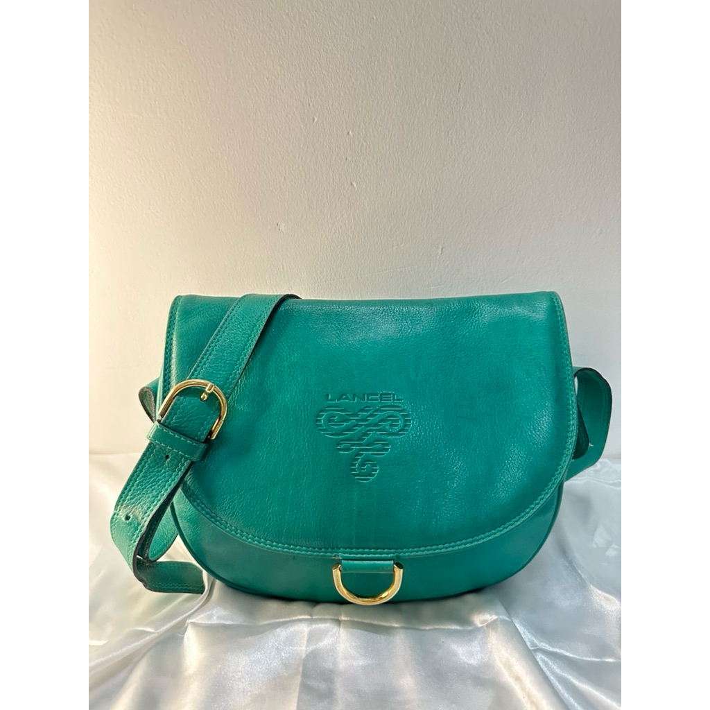 Túi si hiệu LANCEL PARIS màu xanh ngọc hiếm