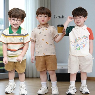 [8-25kg] Bộ áo polo cotton quần đùi kaki BERNIE quần áo cho bé trai đi chơi đi học BE256