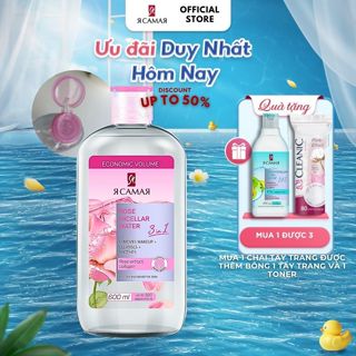 Combo nước tẩy trang YA SAMAYA 3in1 600ml và nước hoa hồng hoa hồng 400ml 3in1  dành cho mọi loại da