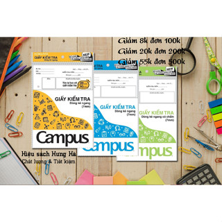  combo 3 tập Giấy kiểm tra kẻ ngang cấp 2 Campus 