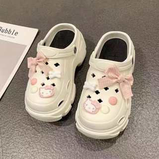  Dép sục cross nữ độn đế 3-4cm + tặng kèm stiker siêu xinh với họa tiết Hello Kitty đáng yêu 