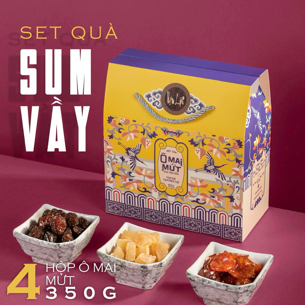 Bộ quà tặng - Ô mai Vạn Lợi bao gồm các loại ô mai cổ truyền