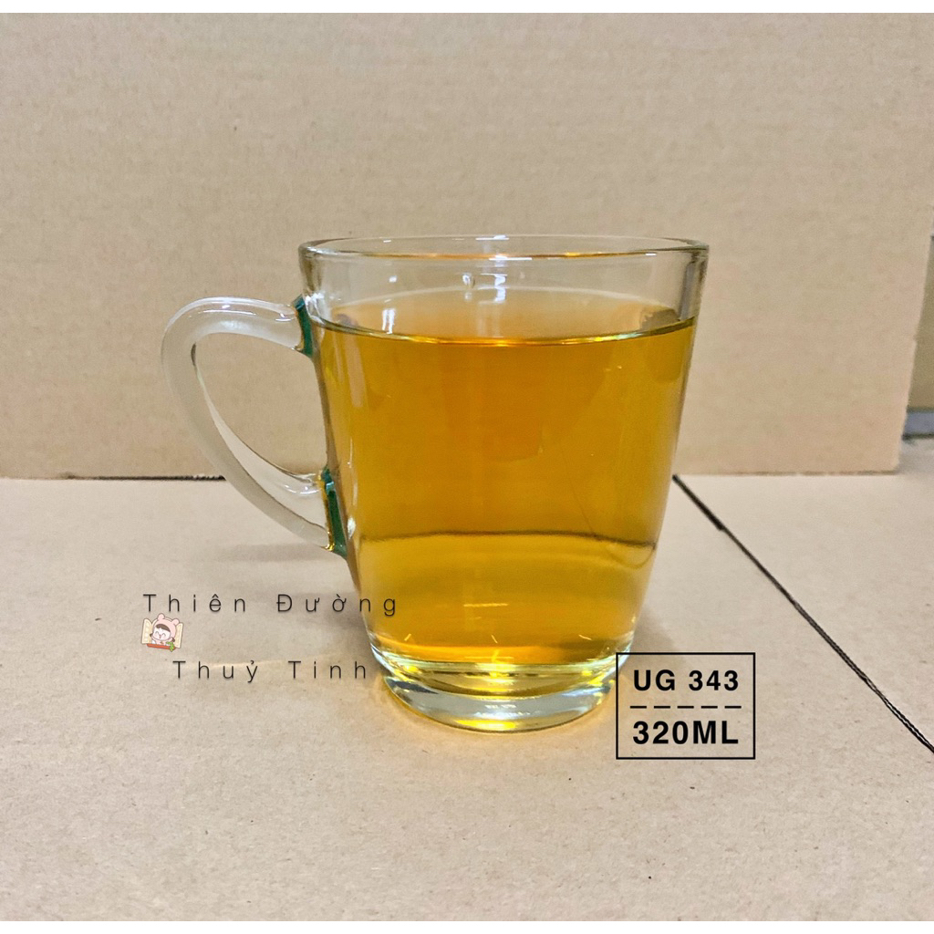 Ly Thuỷ Tinh Trơn Có Quai, Uống Trà Đơn Giản 320ml ( UG-343 )