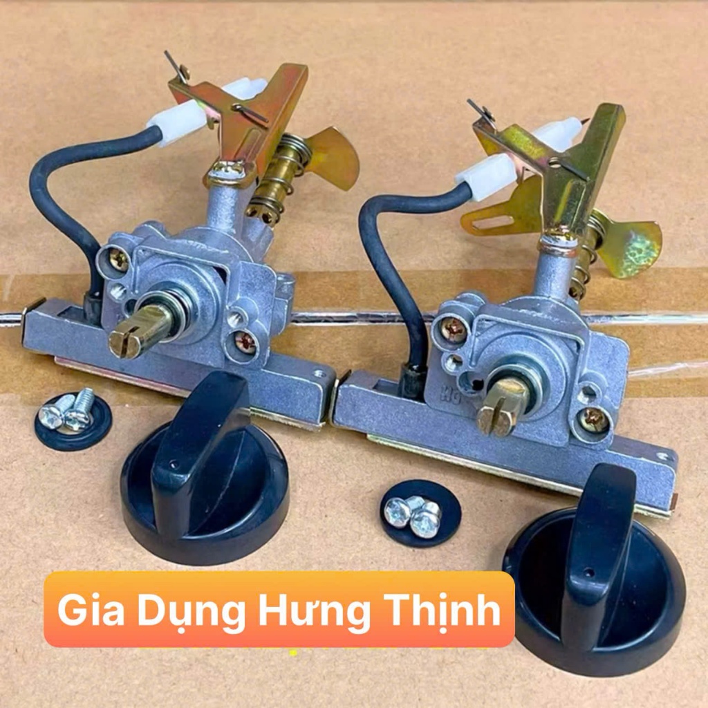 2 Bộ Chế hòa khí đánh lửa - Cụm kèm Ron + Nút Vặn đánh lửa tự động Magneto cho bếp gas dương