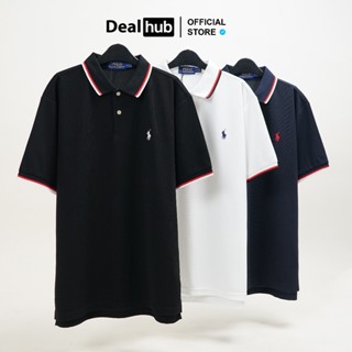 Áo Polo Phối Sọc Cổ Rap Lauren Thêu Ngựa Chất Cotton Cao Cấp Form Âu