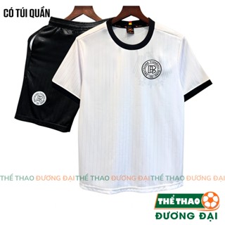 (Có Túi Quần)Quần Áo Bóng Đá ĐT Đức Kỉ Niệm 125 Năm Trắng Thun Mè S-Cool Thể Thao Đương Đại