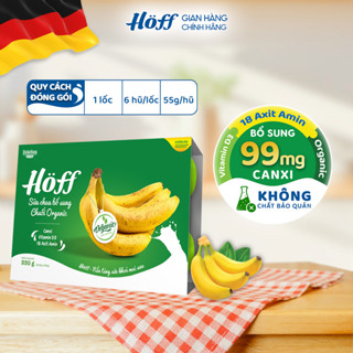  Sữa Chua trẻ em HOFF bổ sung Chuối Organic Dâu Organic cho bé ăn dặm 1 Lốc  6 hộp x 55g  