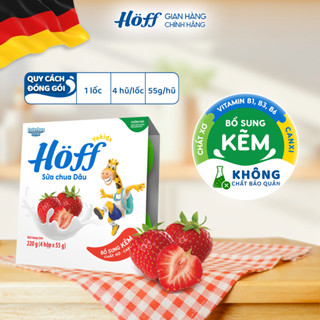  Sữa chua hoa quả HOFF vị Dâu hỗ trợ hệ tiêu hoá cho bé từ 6 tháng tuổi - 1 Lốc  4 hộp x 55g  
