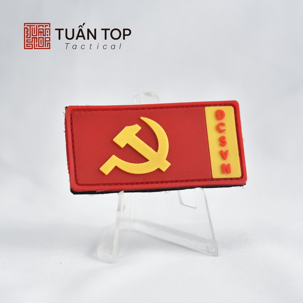 Patch Cờ ĐẢNG CỘNG SẢN VIỆT NAM nhựa PVC - Patch dán Velcro - TUẤN TOP SHOP
