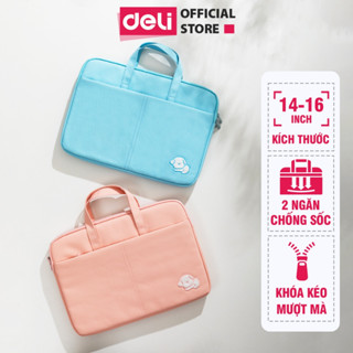 Túi Đựng Laptop Deli 14-16 inch Thiết Kế 2 Ngăn Chống Sốc, Khóa Kéo Mượt Mà, Đựng Tài Liệu, Giấy Tờ