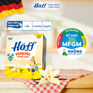 Váng Sữa HOFF cho bé ăn dặm trẻ em từ 6 tháng tuổi hương Vani, hạt dẻ, Óc chó, A2 -1 Lốc (4 hộpx55g)