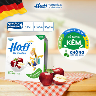  Sữa chua hoa quả HOFF vị Táo bổ sung men lợi khuẩn hỗ trợ tiêu hoá cho bé ăn dặm-1 Lốc  4 hộp x 55g  