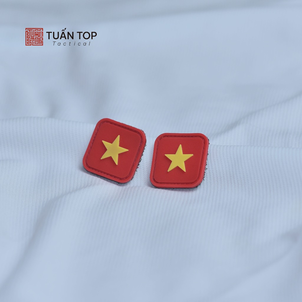 Patch Cờ Việt Nam nhựa PVC - Patch dán Velcro - TUẤN TOP SHOP