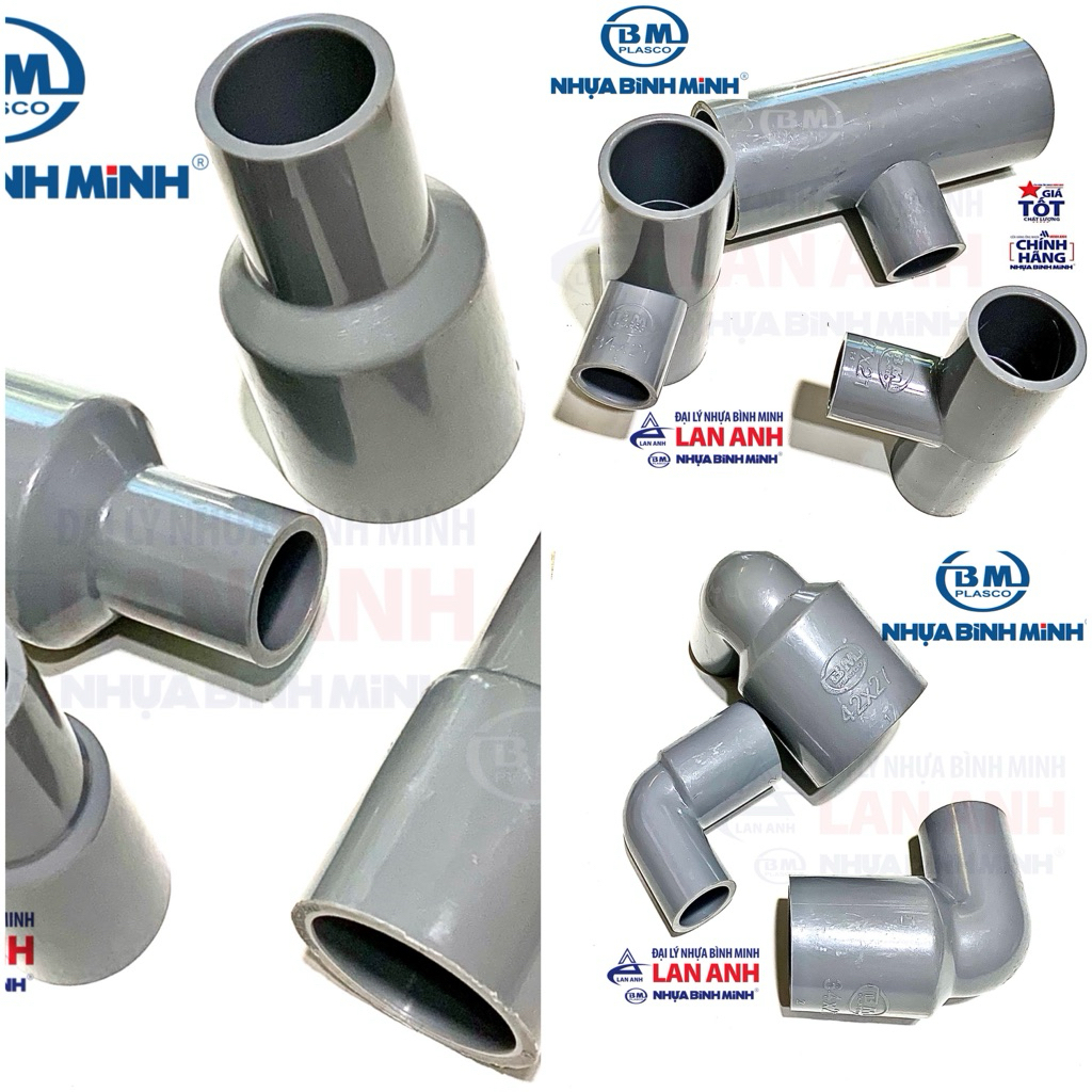Co-Nối-Tê Giảm Size 49-60-90-114 U_Pvc NHỰA BÌNH MINH.