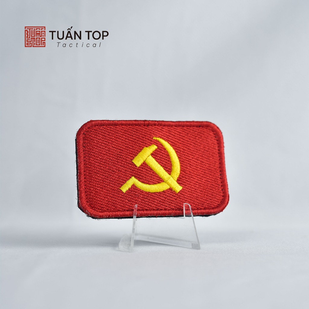 Patch thêu Cờ Đảng Cộng Sản Việt Nam - Patch dán Velcro - TUẤN TOP SHOP