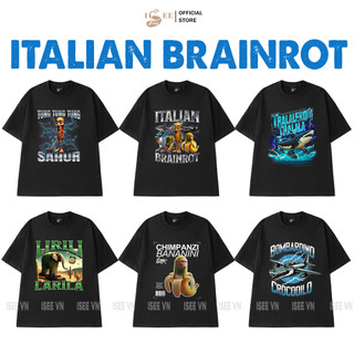 (Có áo người lớn) Áo thun Italia brainrot, áo tralalero tralala, áo tung tung sahur trẻ em cotton 4c mềm mịn ISEE VN