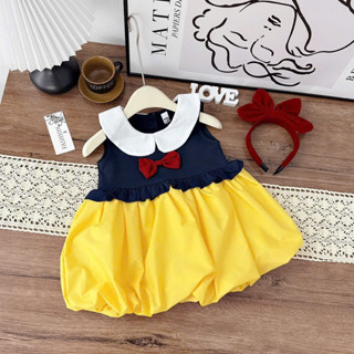 Váy hè,Váy công chúa bạch tuyết tặng kèm bờm nhung nơ đỏ cho bé gái