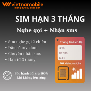 Sim Vietnamobile 0đ Hạn 3 tháng - Nghe gọi - Nhận SMS, OTP Nhanh Chóng