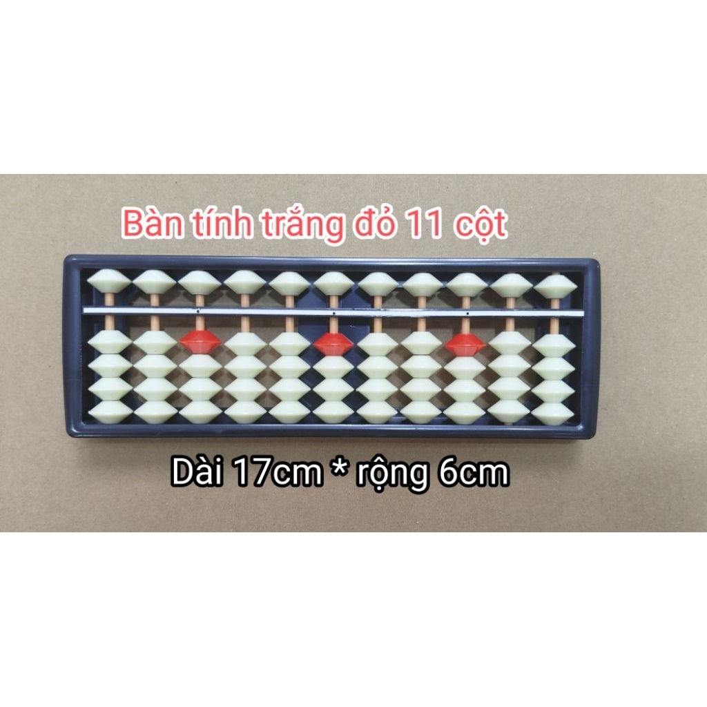 Bàn tính soroban trắng đỏ 11 cột