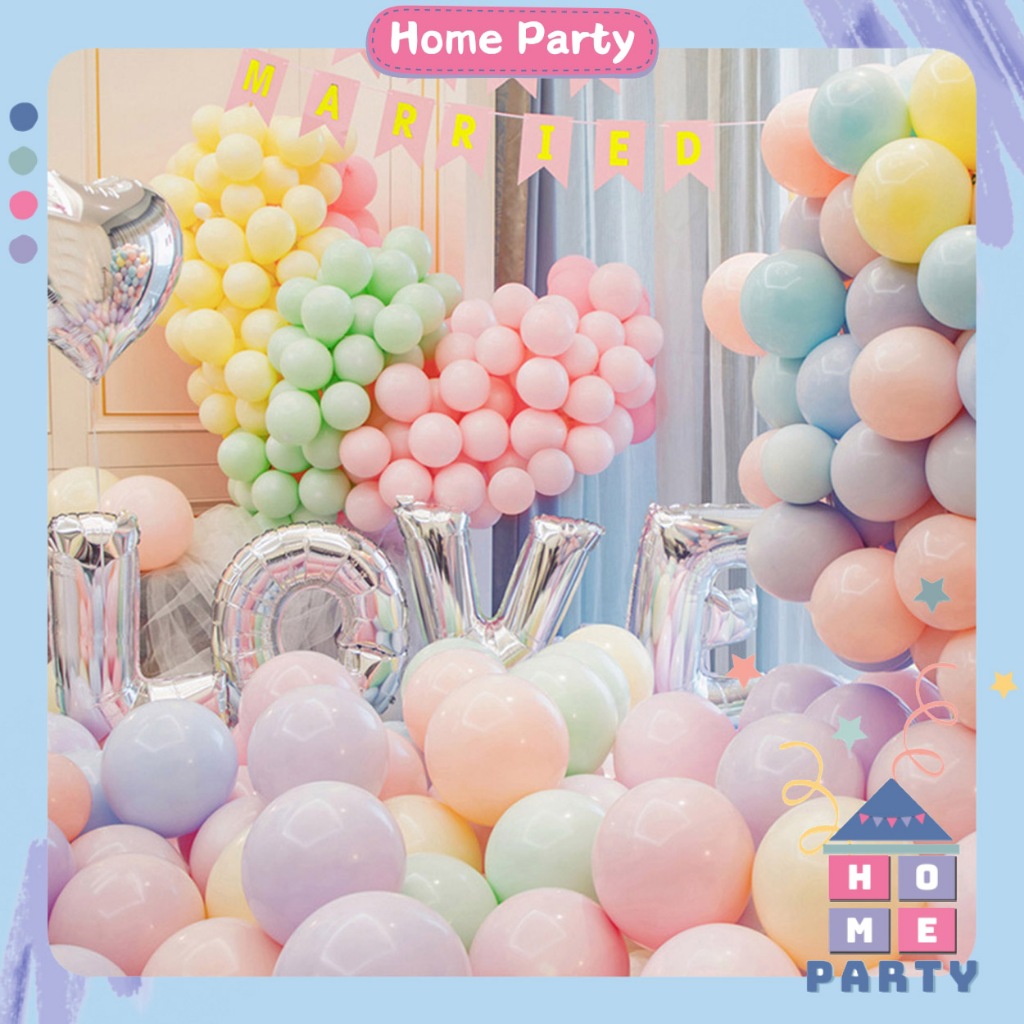 [TPHCM] Bong Bóng Sinh Nhật Tông Màu Pastel Macaron Happy Birthday, Trang Trí Sinh Nhật