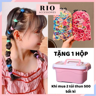 Túi 100-500 Dây Thun Cột Tóc/Buộc Tóc Cao Su Mềm Co Giãn Nhiều Màu Sắc Chất Lượng Cao Cho Bé TCT