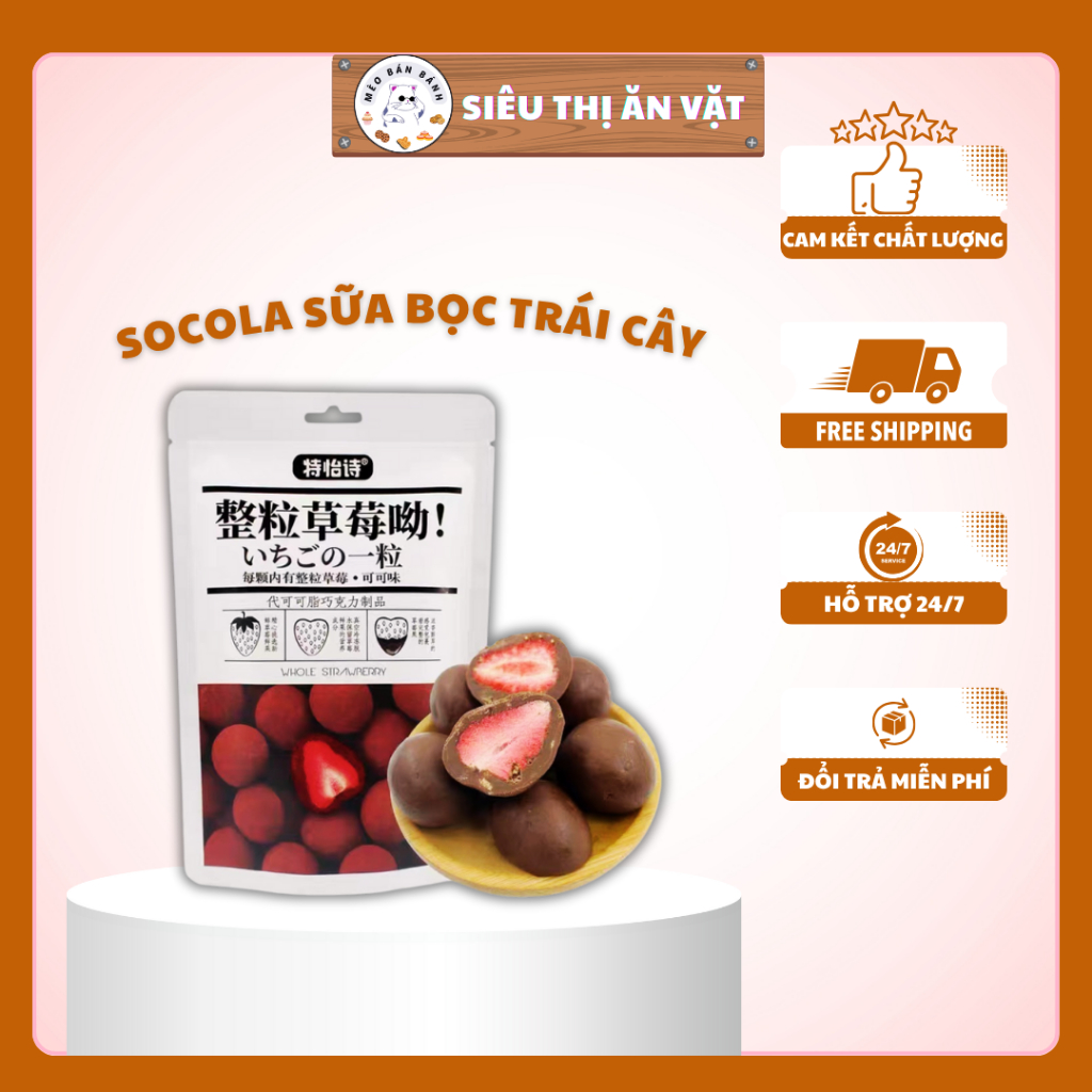 SOCOLA SỮA MATCHA BỌC DÂU TÂY/HẠNH NHÂN