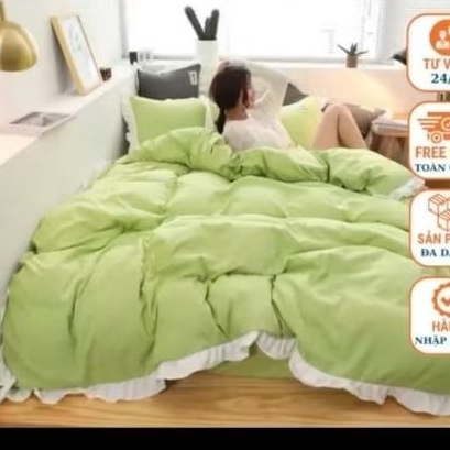 💥[Bộ 4 món] Bộ cotton ticci 4 món: chăn, ga, gối