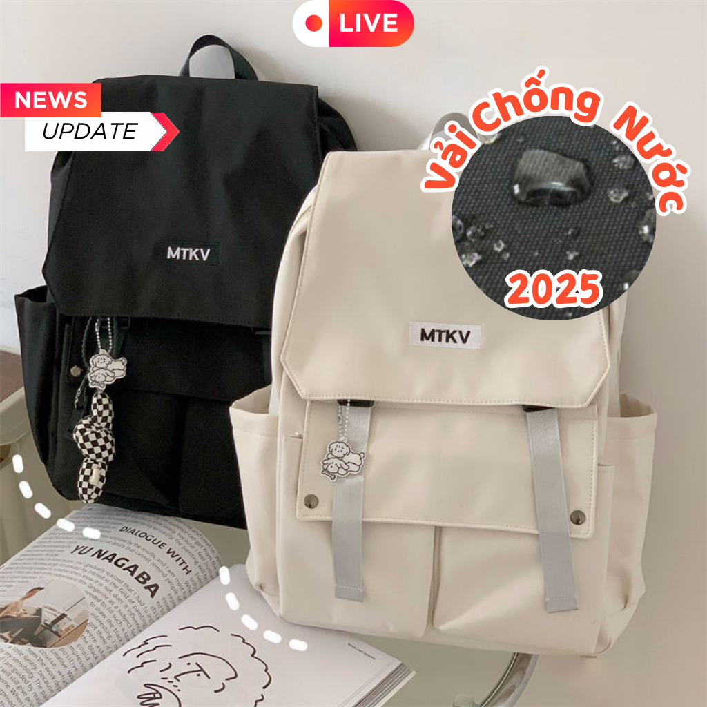 Balo Ulzzang Hàn Quốc balo đi học MTKV nắp gập nam nữ cặp sách đi học đi chơi du lịch thời trang Unisex BL02