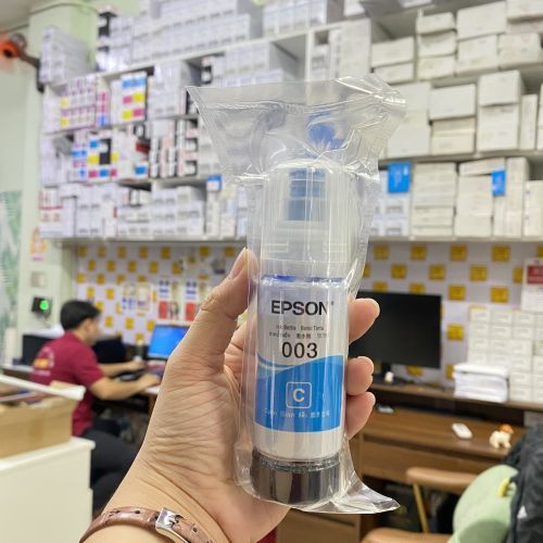Mực in Chính Hãng Bóc máy Epson 003 (C) Xanh – Cho máy L1110/L3110/L3150/L5190/L1216/l1210/L3216/L32
