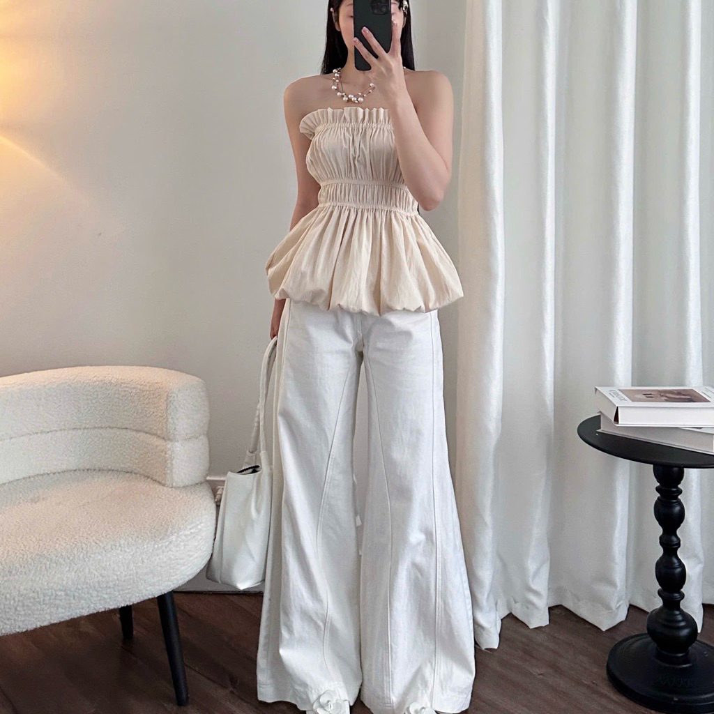 Áo Ống Bí Chất Gió Nhăn Form Xoè Hot Trend, Áo Quây Nữ | BigBuy360 - bigbuy360.vn