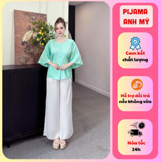 Áo Bà Ba Anh Mỹ Cổ Tròn Tay Lỡ – Dáng Đẹp, Chất Lụa Gấm Mát Mịn SP0339